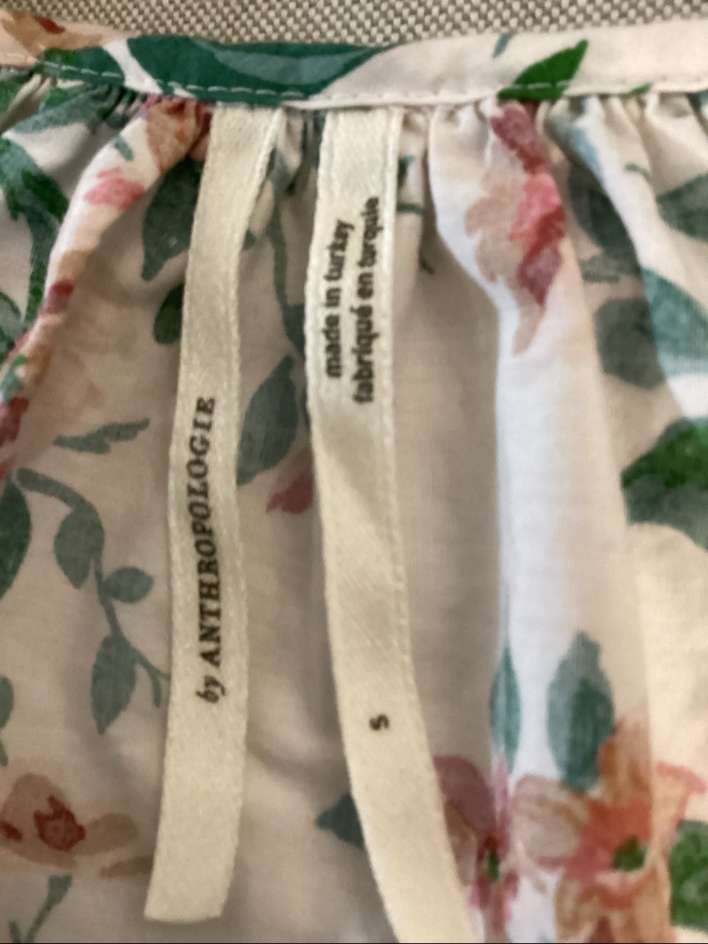 Anthropologie Somerset Cotton Puff Sleeve Floral Maxi/Midi Dress in Pale Pink S - Picture 10 of 11